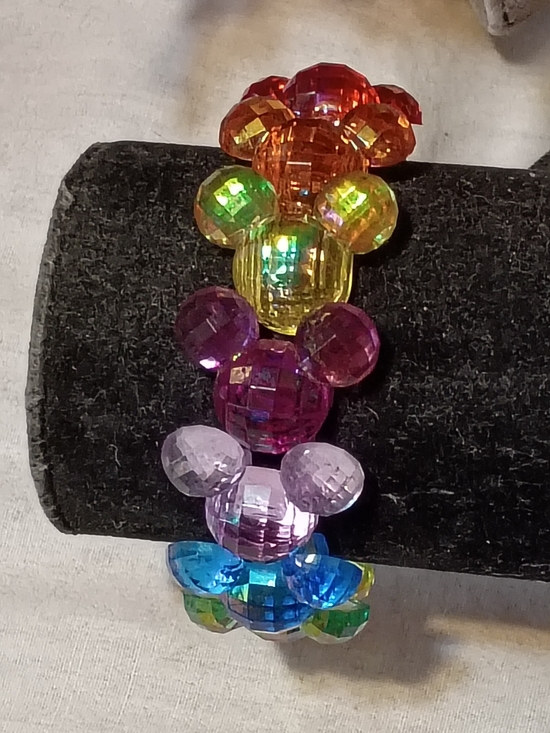 Jewelry - Mickey Inspired Rainbow Crystal (Plastic) Bead Stretch Bracelet
